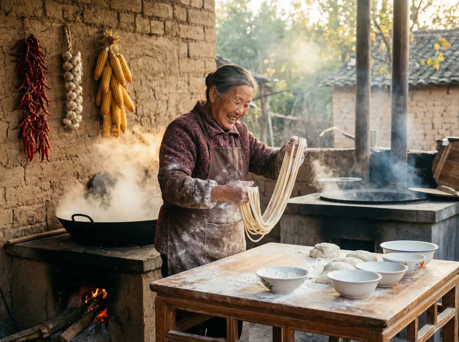 农家大嫂手擀面 - 黄瓜社区视频 乡村美食